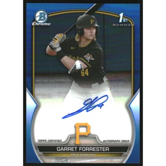 2023 Bowman Chrome Draft Autographs Blue Refractors #CDAGF Garret Forrester