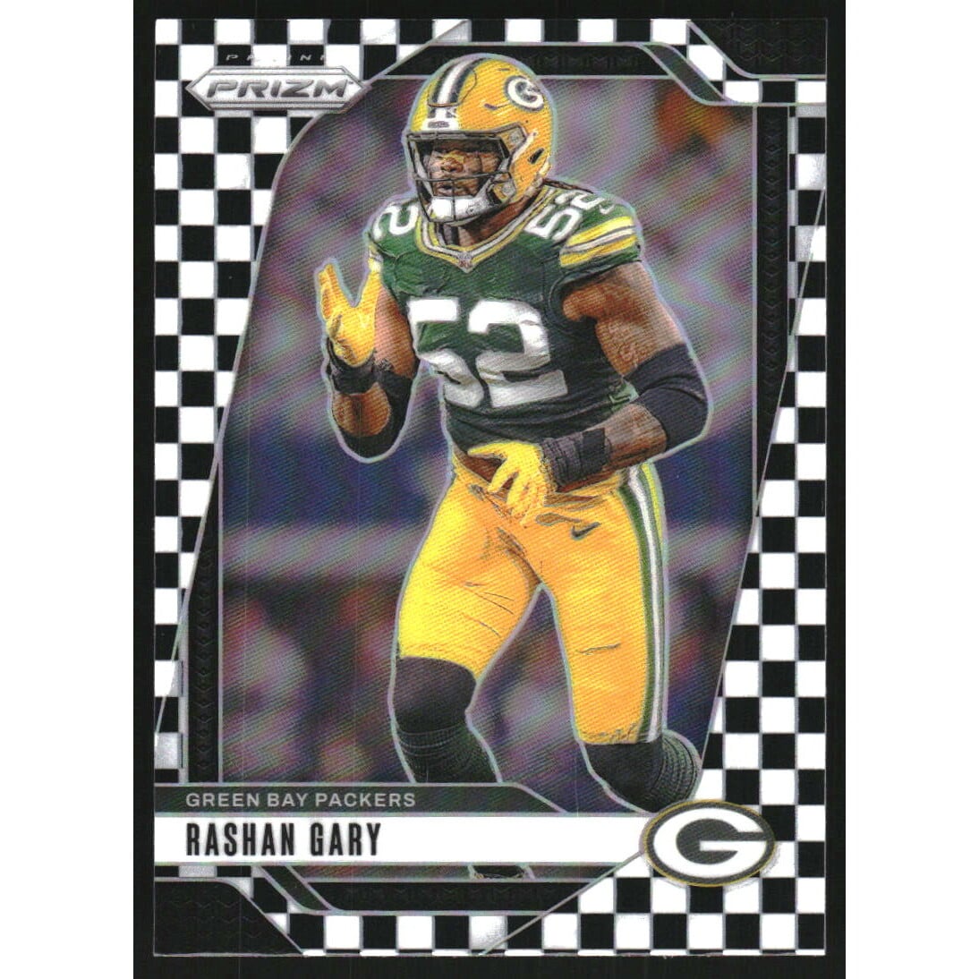 2024 Panini Prizm Prizms Black and White Checker #107 Rashan Gary. rookie card picture