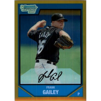 2007 Bowman Chrome Draft Draft Picks Gold Refractors #BDPP39 Frank Gailey