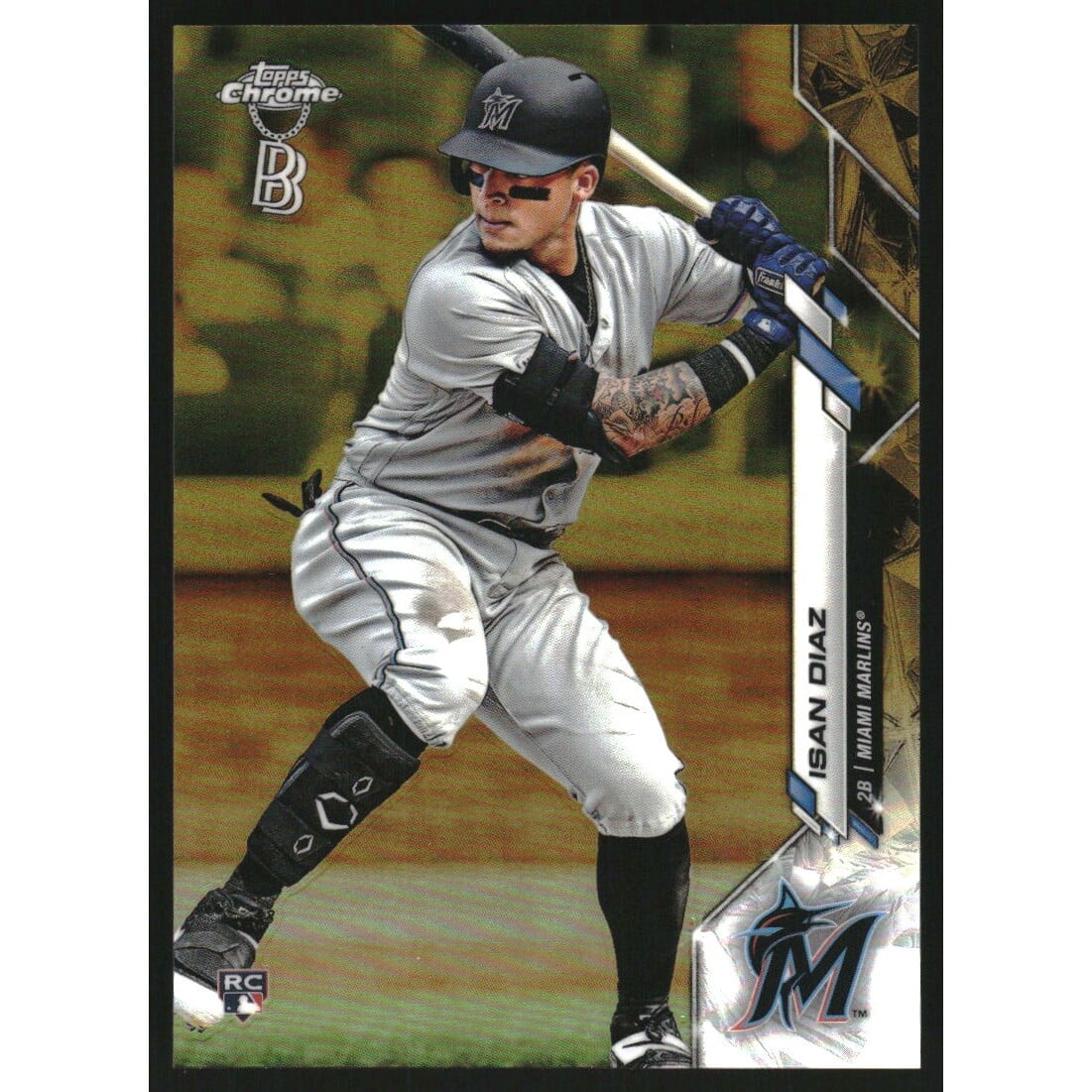 2020 Topps Chrome Ben Baller Gold Refractors #170 Isan Diaz. rookie card picture
