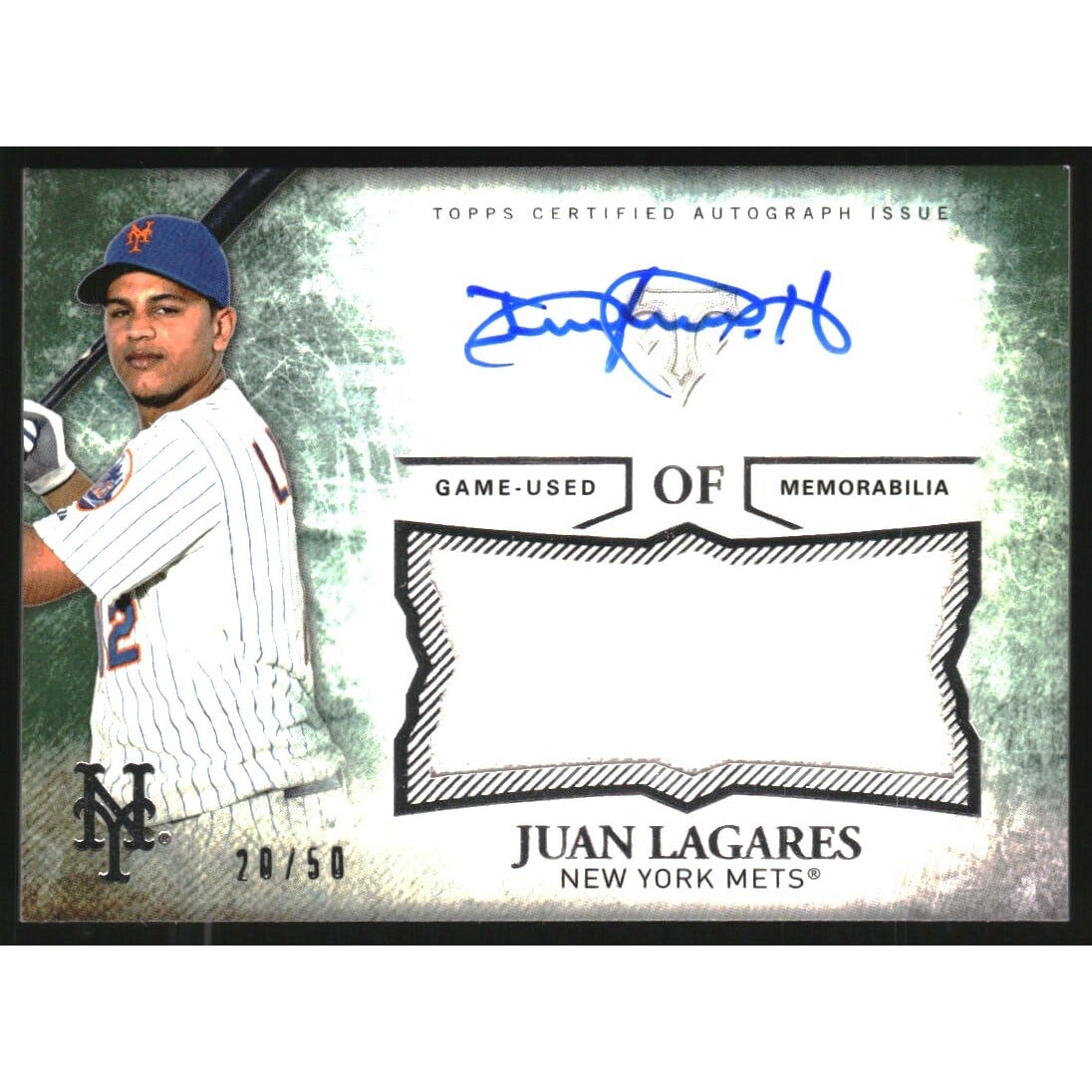 2015 Topps Triple Threads Unity Relic Autographs Emerald #UAJRJLS Juan Lagares. rookie card picture