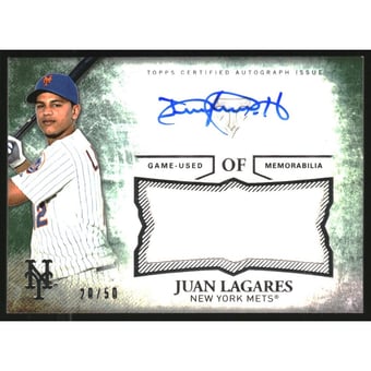 2015 Topps Triple Threads Unity Relic Autographs Emerald #UAJRJLS Juan Lagares