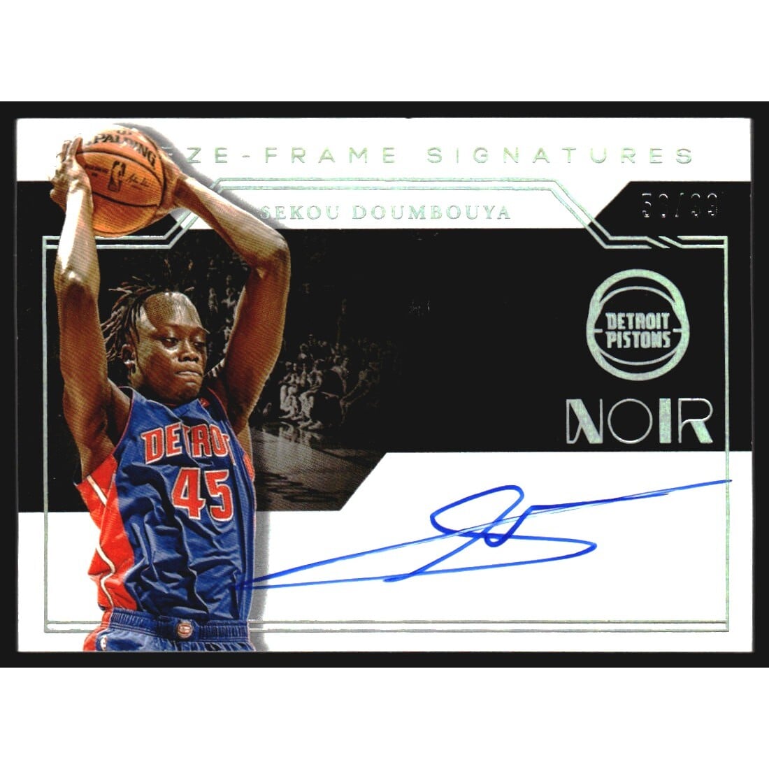 2020-21 Panini Noir Freeze Frame Signatures #19 Sekou Doumbouya/99. rookie card picture