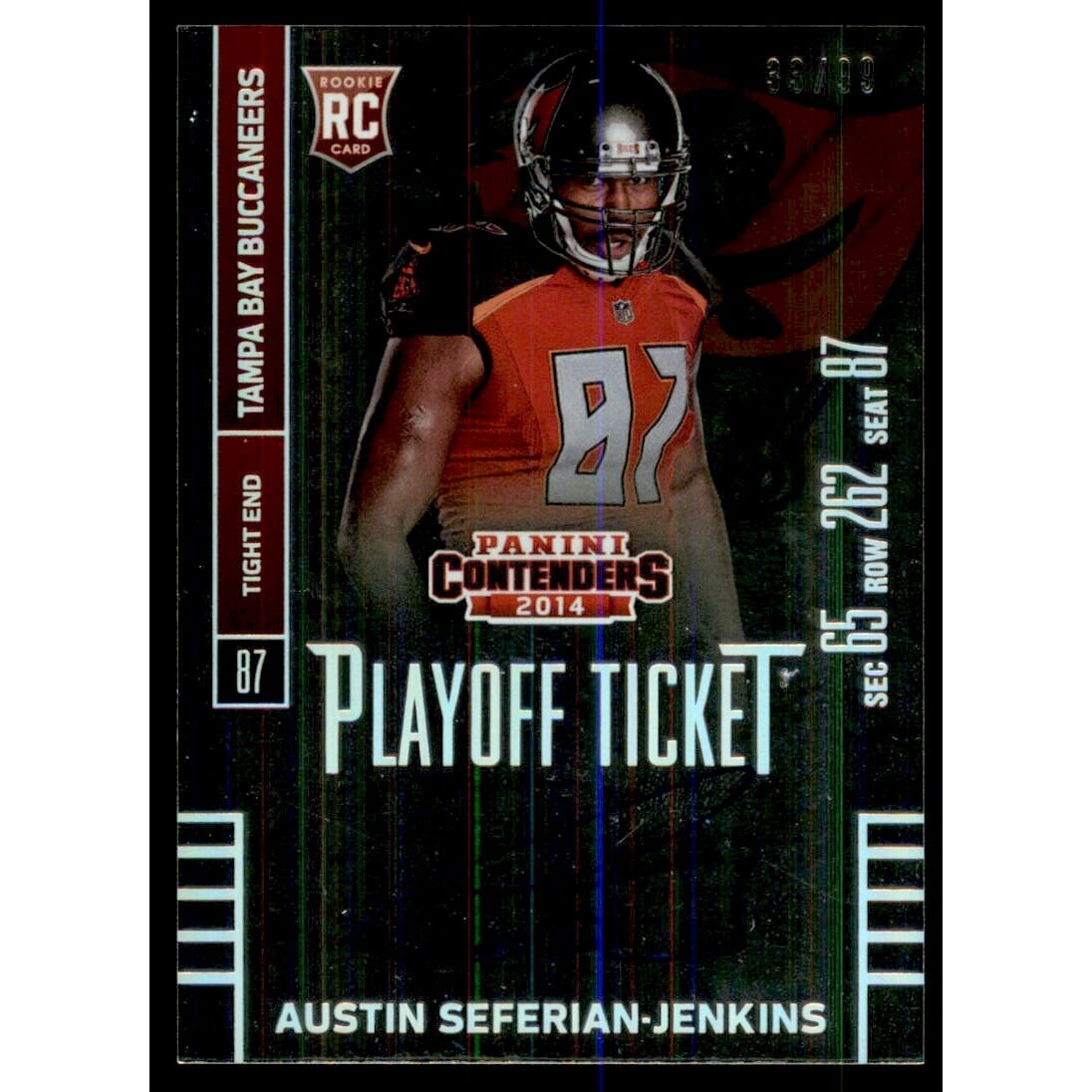 2014 Panini Contenders Playoff Ticket #206B Austin Seferian-Jenkins AU/99. rookie card picture