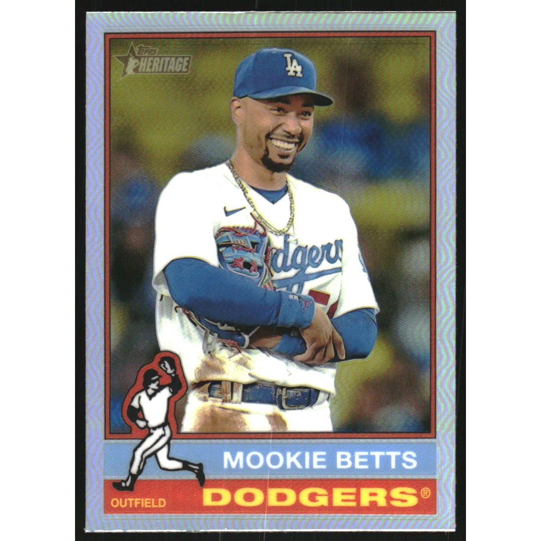 2025 Topps Heritage Chrome Refractors #487 Mookie Betts. rookie card picture