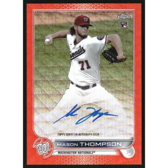 2022 Topps Chrome Rookie Autographs Orange Wave Refractors #RAMT Mason Thompson