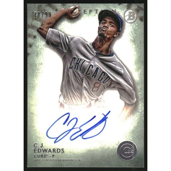 2015 Bowman Inception Prospect Autographs Green #PACE C.J. Edwards