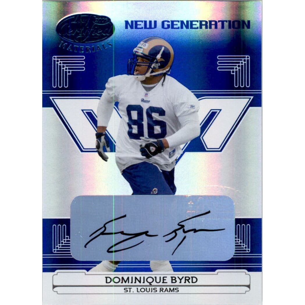 2006 Leaf Certified Materials Mirror Blue Signatures #159 Dominique Byrd/100