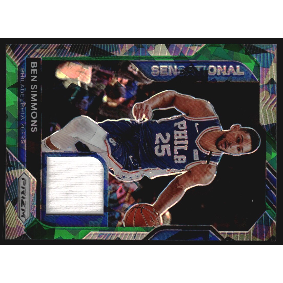 2020-21 Panini Prizm Sensational Swatches Prizms Green Ice #49 Ben Simmons 2020-21 Panini Prizm Sensational Swatches Prizms Green Ice #49 Ben Simmons