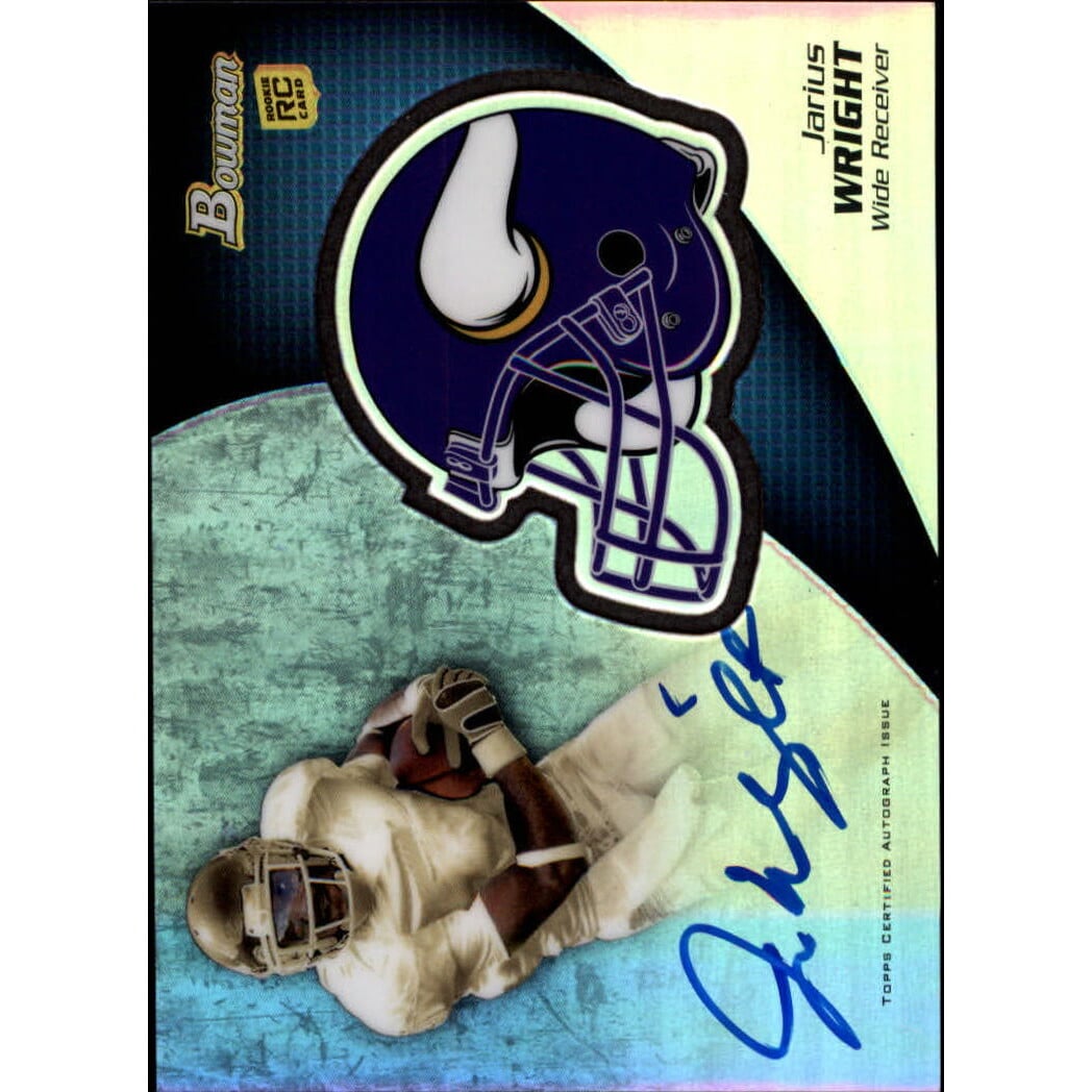 2012 Bowman Rookie Team Helmet Autographs #BCRAJWR Jarius Wright. rookie card picture