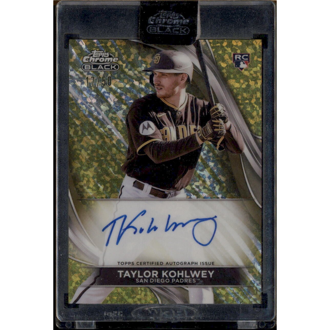 2024 Topps Chrome Black Autographs Gold Mini-Diamond Refractors #CBATK Taylor Kohlwey. rookie card picture