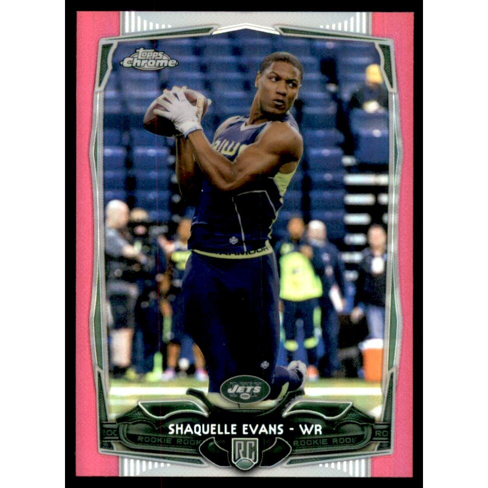 2014 Topps Chrome Mini Pink Refractors #132 Shaquelle Evans. rookie card picture