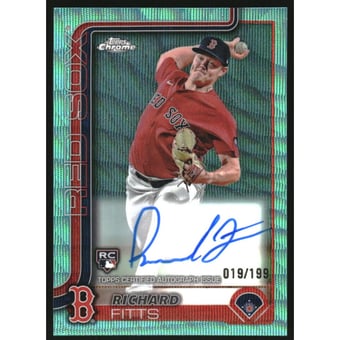 2025 Topps Chrome Rookie Autographs Aqua Wave Refractors #RARF Richard Fitts