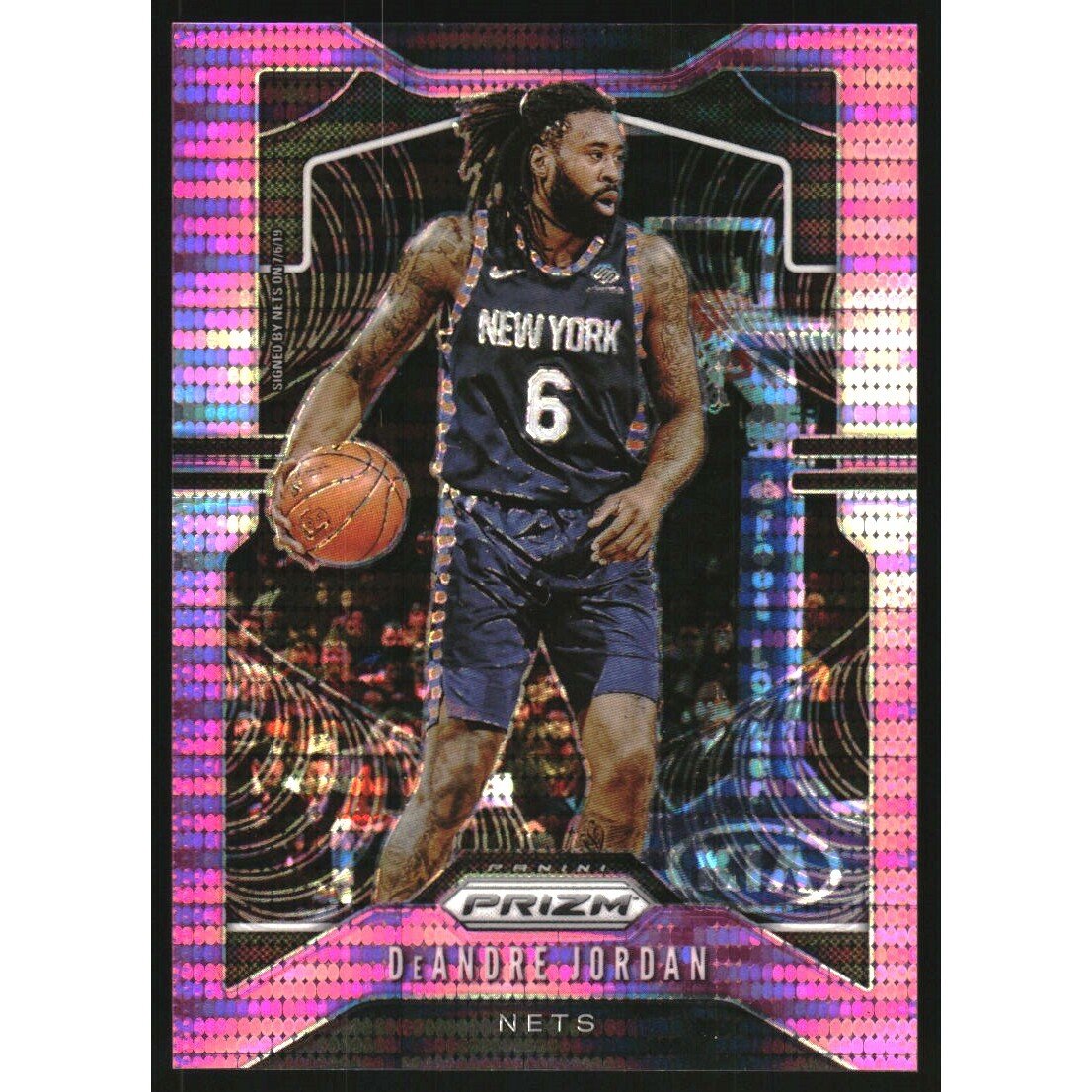 2019-20 Panini Prizm Prizms Pink Pulsar #243 DeAndre Jordan. rookie card picture