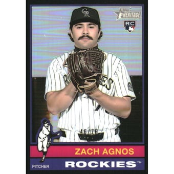 2025 Topps Heritage Chrome Black Refractors #541 Zach Agnos