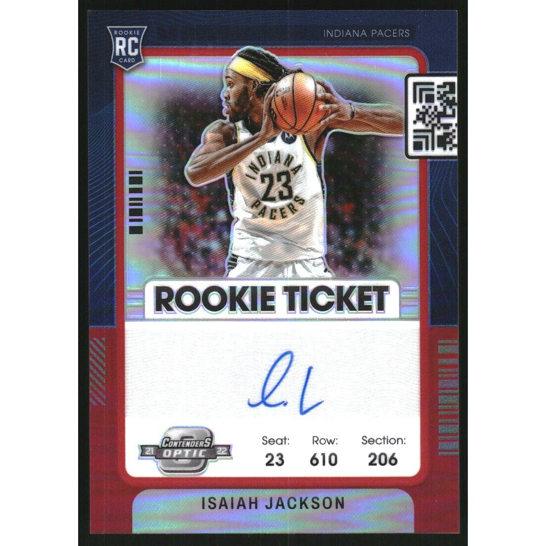 2021-22 Panini Contenders Optic Red #114 Isaiah Jackson AU/99
