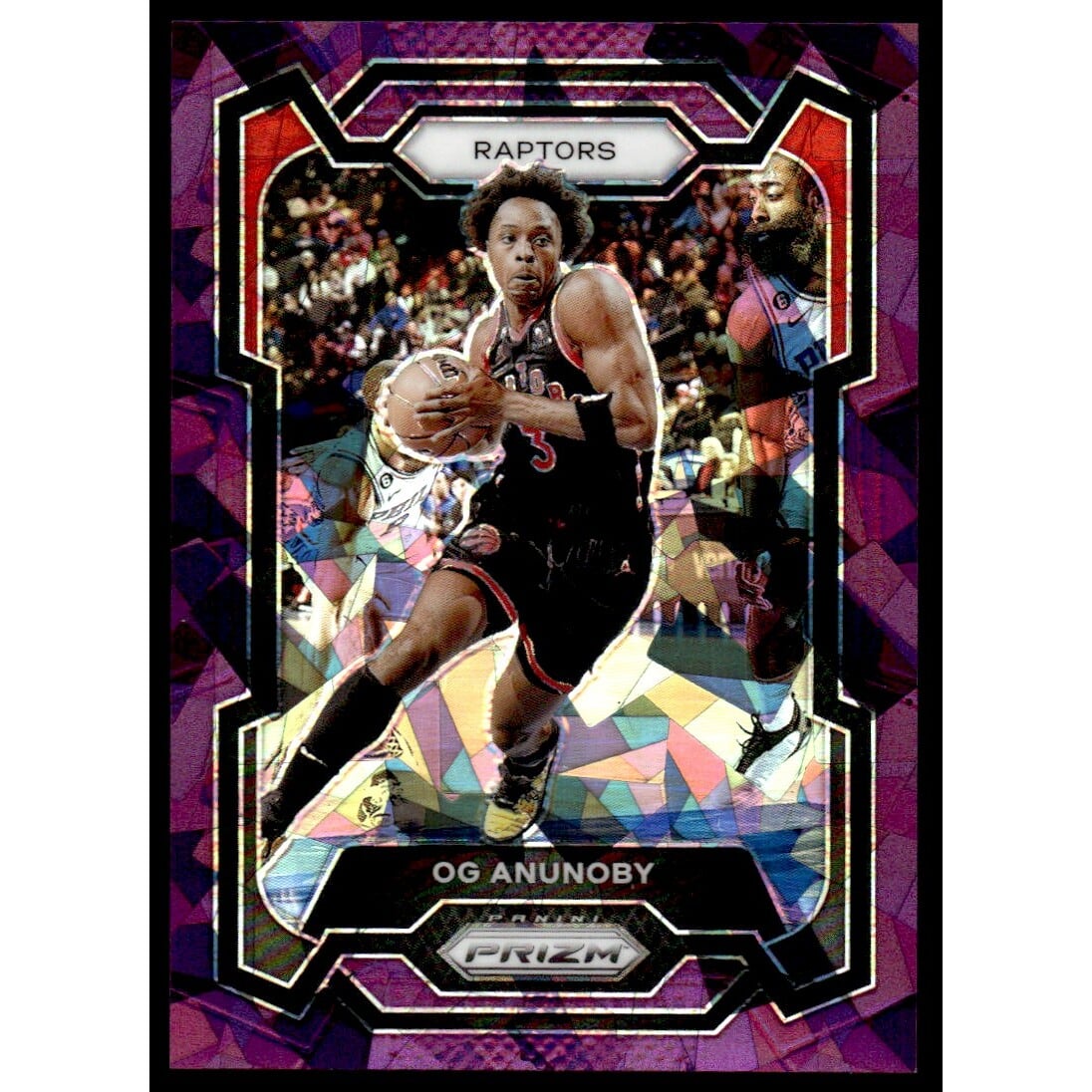 2023-24 Panini Prizm Prizms Purple Ice #91 OG Anunoby. rookie card picture