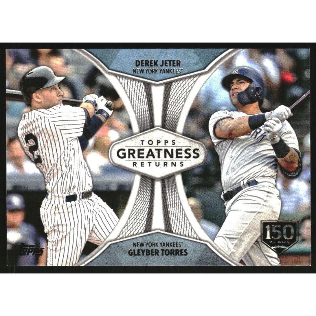 2019 Topps Greatness Returns 150th Anniversary #GR20 Derek Jeter/Gleyber Torres. rookie card picture