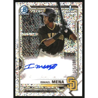 2021 Bowman Chrome Prospect Autographs Speckle Refractors #CPAIM Ismael Mena