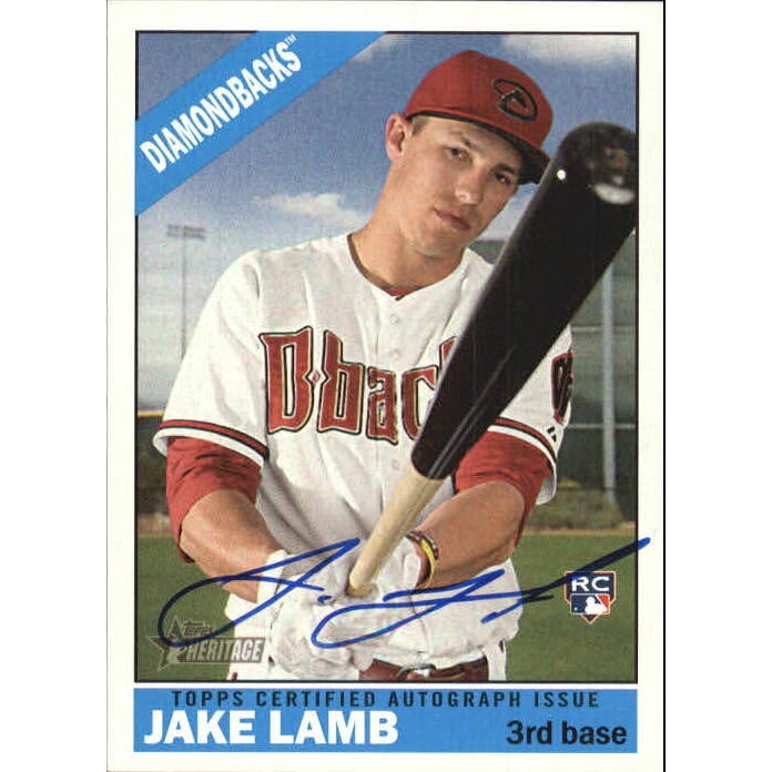 2015 Topps Heritage Real One Autographs #ROAHJL Jake Lamb HN. rookie card picture