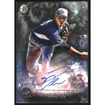 2016 Bowman Inception Prospect Autographs Green #PAJDE Jose De Leon
