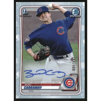2020 Bowman Chrome Draft Autographs Refractors #CDABC Burl Carraway