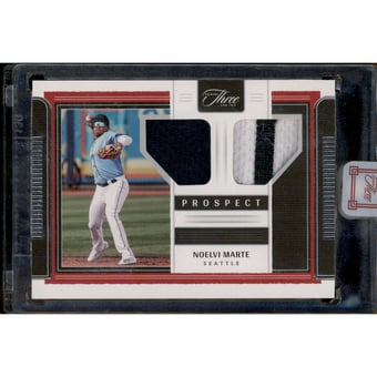 2022 Panini Three and Two Prospect Dual Jerseys #4 Noelvi Marte