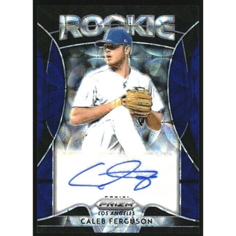 2019 Panini Prizm Rookie Autographs Prizms Navy Blue Kaleidoscope #37 Caleb Ferguson/35