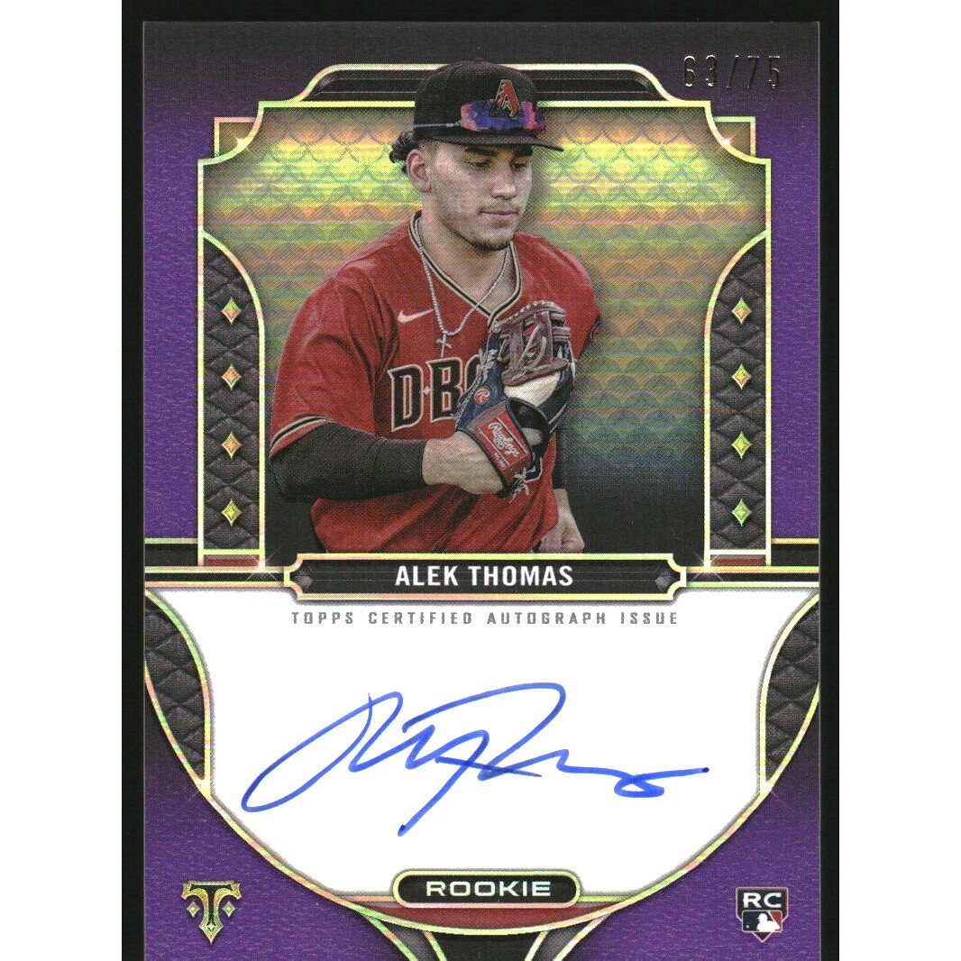 2022 Topps Triple Threads Rookie Autographs Amethyst #RAAT Alek Thomas. rookie card picture