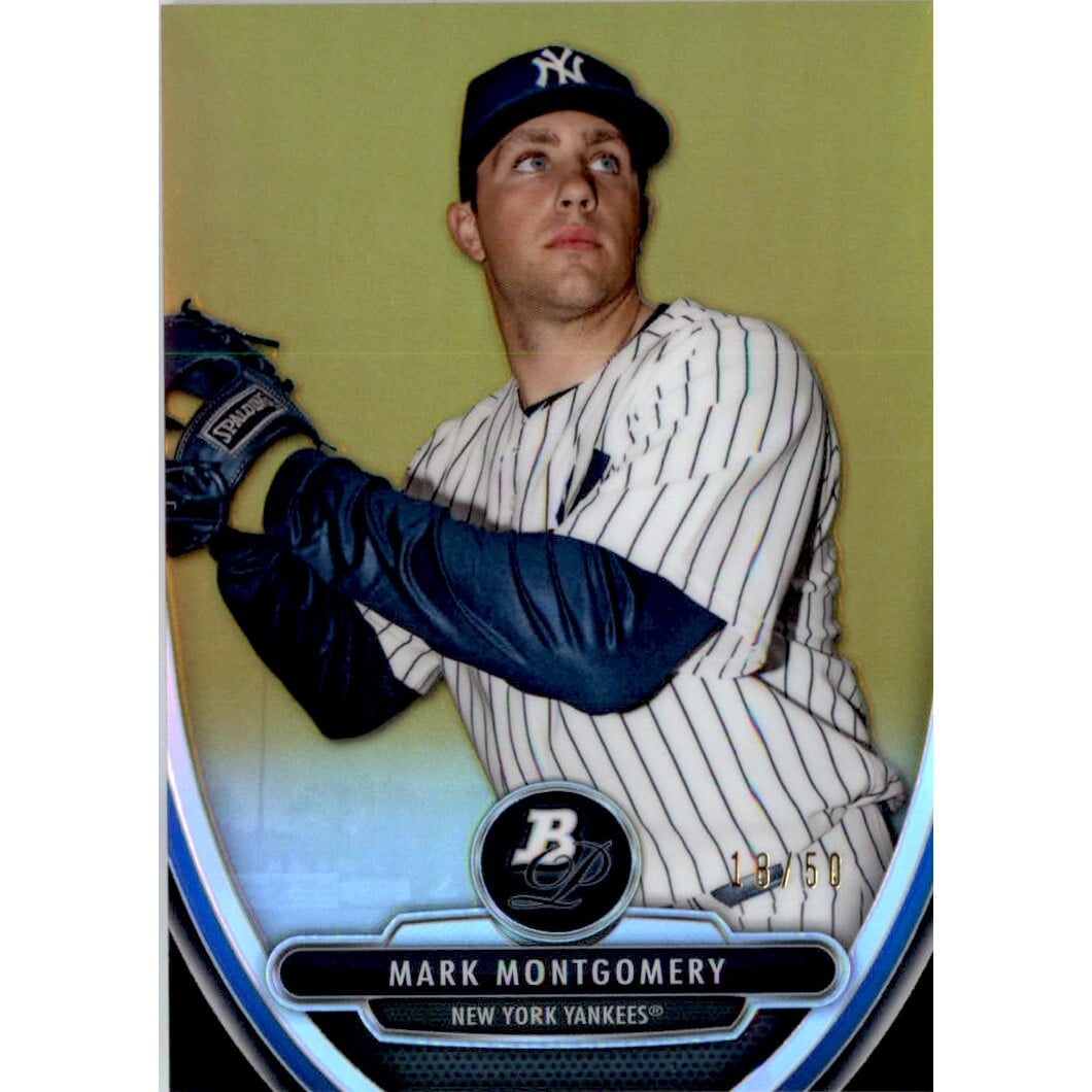 2013 Bowman Platinum Chrome Prospects Gold Refractors #BPCP88 Mark Montgomery. rookie card picture