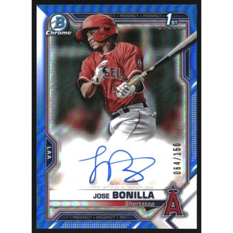 2021 Bowman Chrome Prospect Autographs Blue Refractors #CPAJBO Jose Bonilla