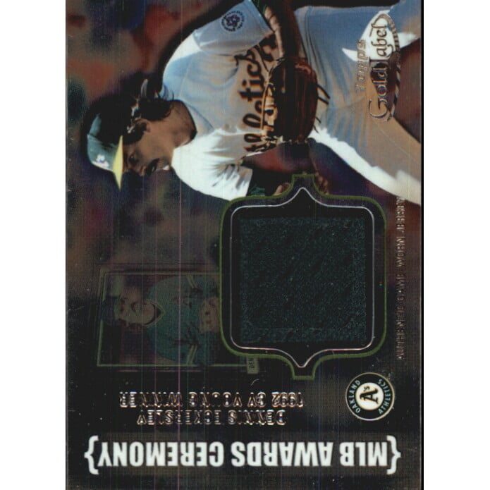 2002 Topps Gold Label MLB Awards Ceremony Relics Titanium #DE Dennis Eckersley CY Jsy. rookie card picture