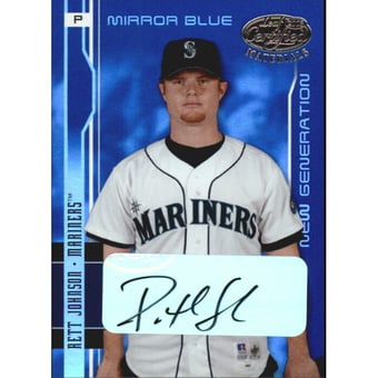 2003 Leaf Certified Materials Mirror Blue Autographs #236 Rett Johnson NG/50