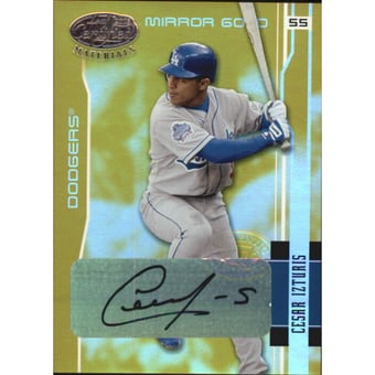 2003 Leaf Certified Materials Mirror Gold Autographs #88 Cesar Izturis/25
