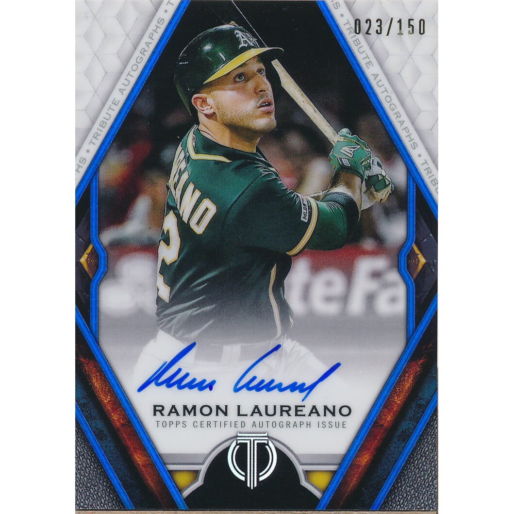 2021 Topps Tribute Autographs Blue #TARL Ramon Laureano. rookie card picture
