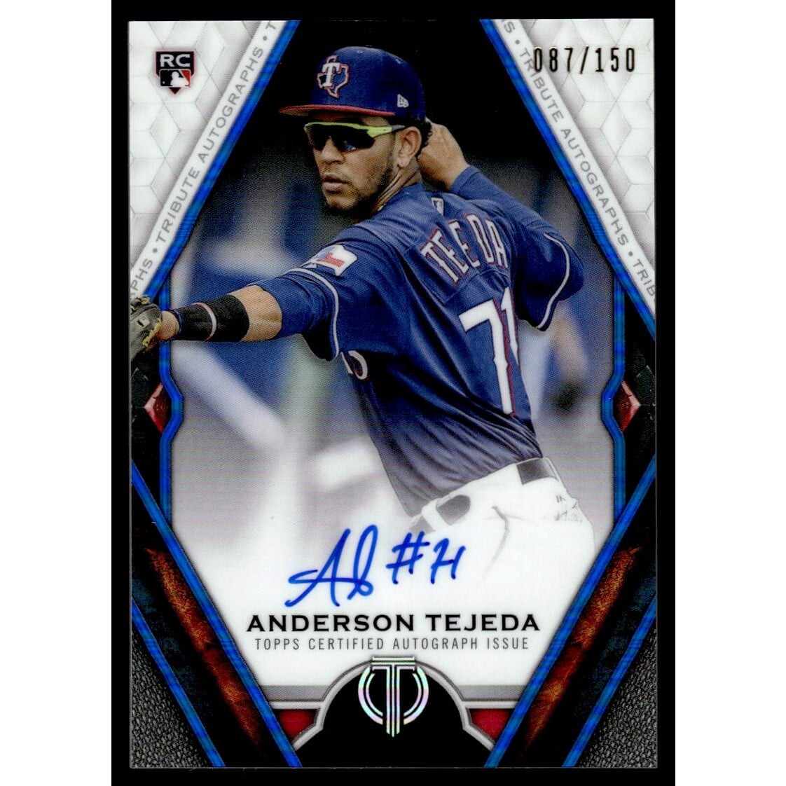 2021 Topps Tribute Autographs Blue #TAAT Anderson Tejeda. rookie card picture