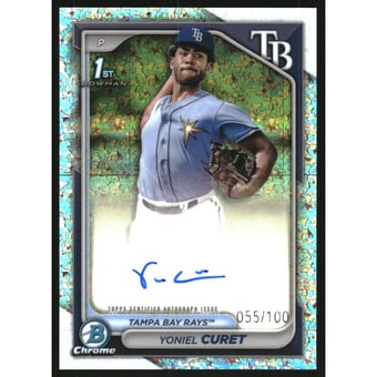 2024 Bowman Chrome Prospect Autographs Mini-Diamond Refractors #CPAYCU Yoniel Curet