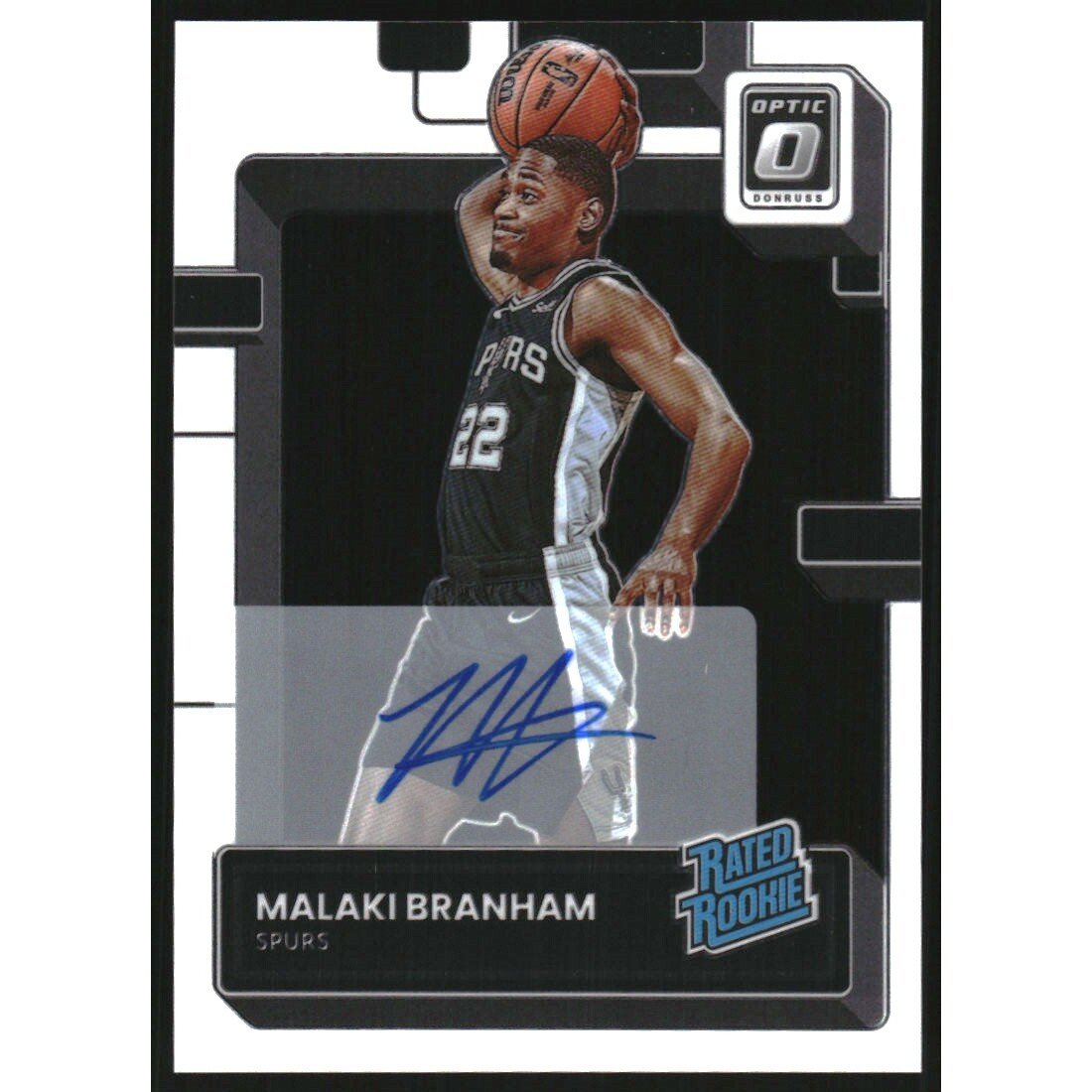 2022-23 Donruss Optic Rated Rookies Signatures #222 Malaki Branham. rookie card picture