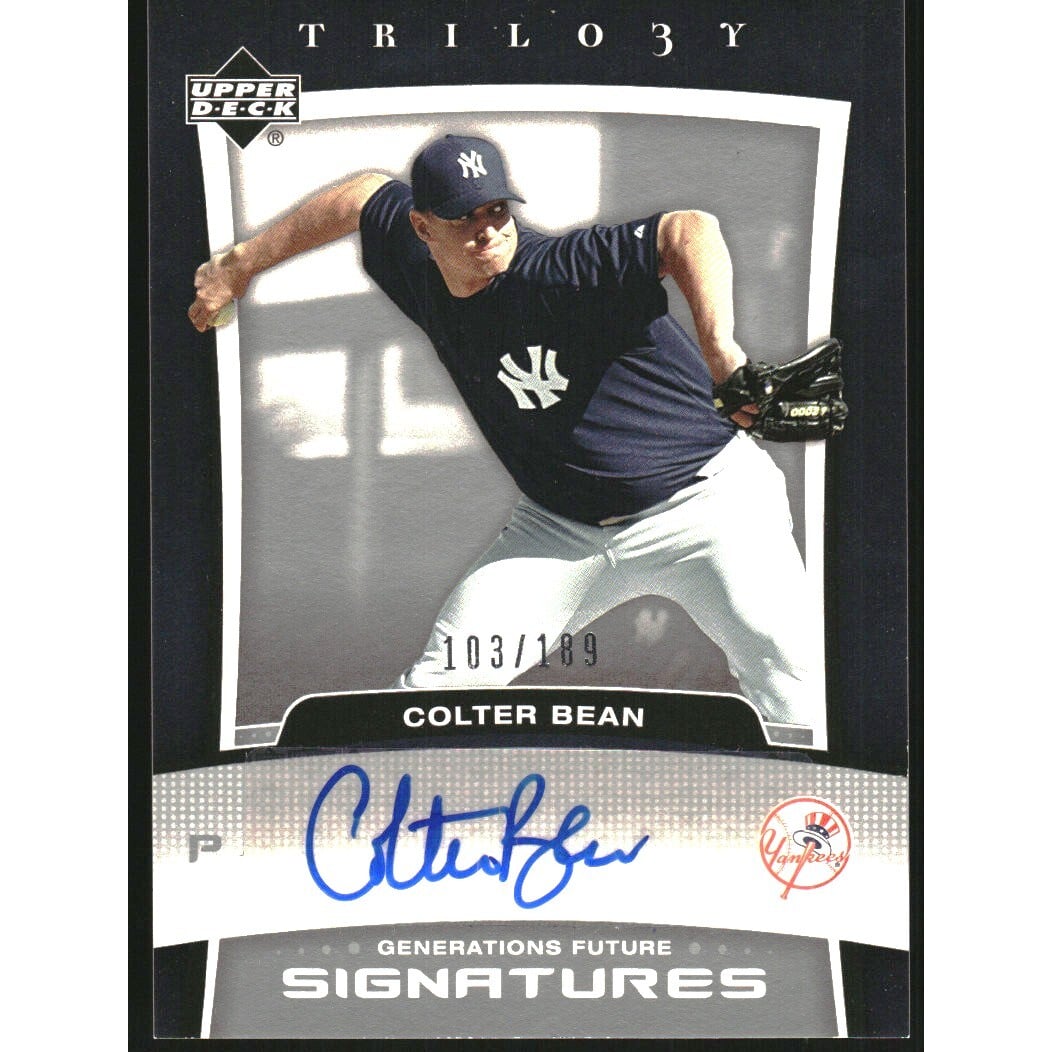 2005 Upper Deck Trilogy Generations Future Signatures Silver #BE Colter Bean/199. rookie card picture