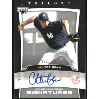 2005 Upper Deck Trilogy Generations Future Signatures Silver #BE Colter Bean/199