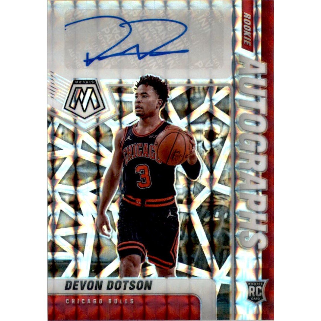 2020-21 Panini Mosaic Rookie Autographs Mosaic #38 Devon Dotson. rookie card picture
