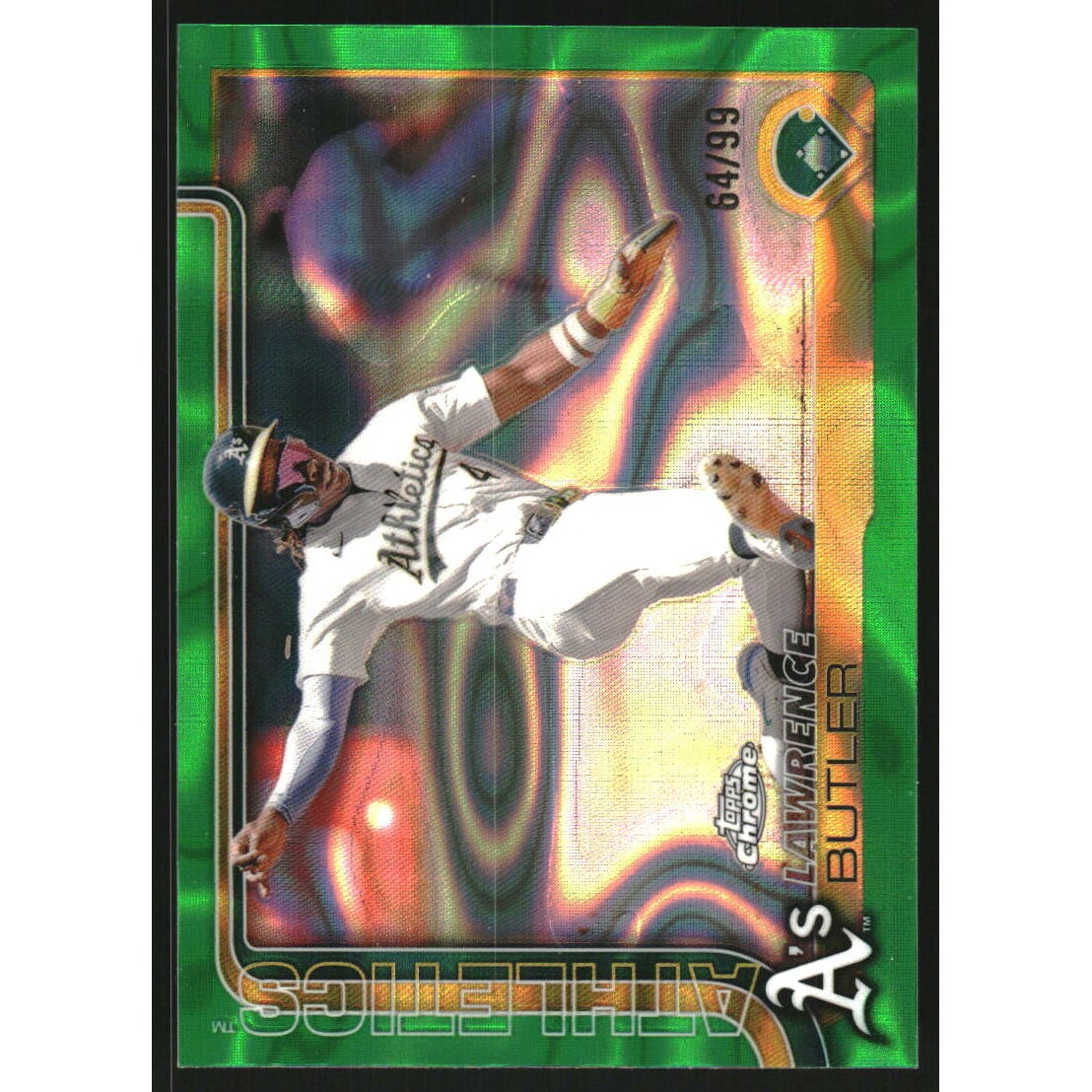 2025 Topps Chrome Green Lava Refractors #67 Lawrence Butler. rookie card picture