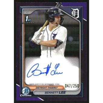 2024 Bowman Chrome Prospect Autographs Purple Refractors #CPABL Bennett Lee