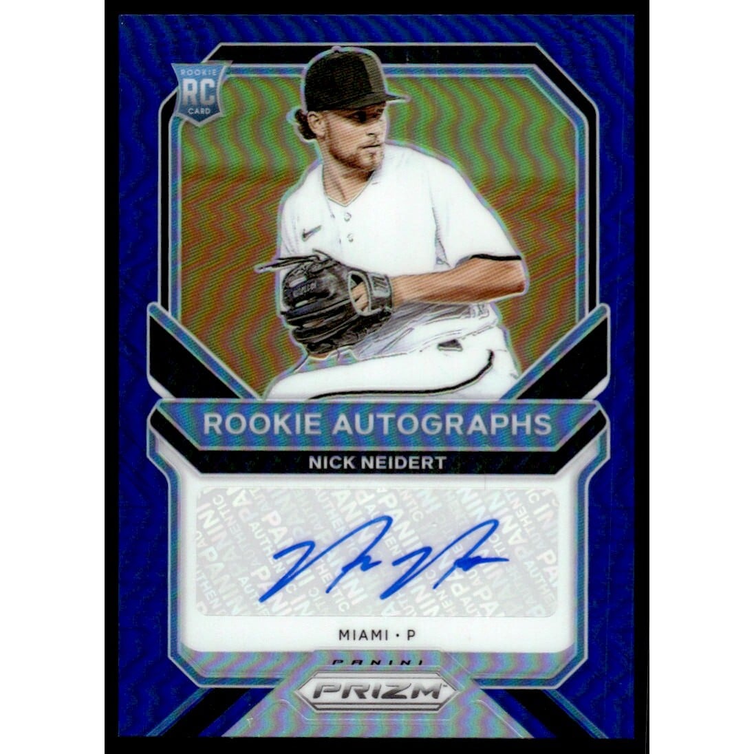 2021 Panini Prizm Rookie Autographs Prizms Blue #16 Nick Neidert/149. rookie card picture