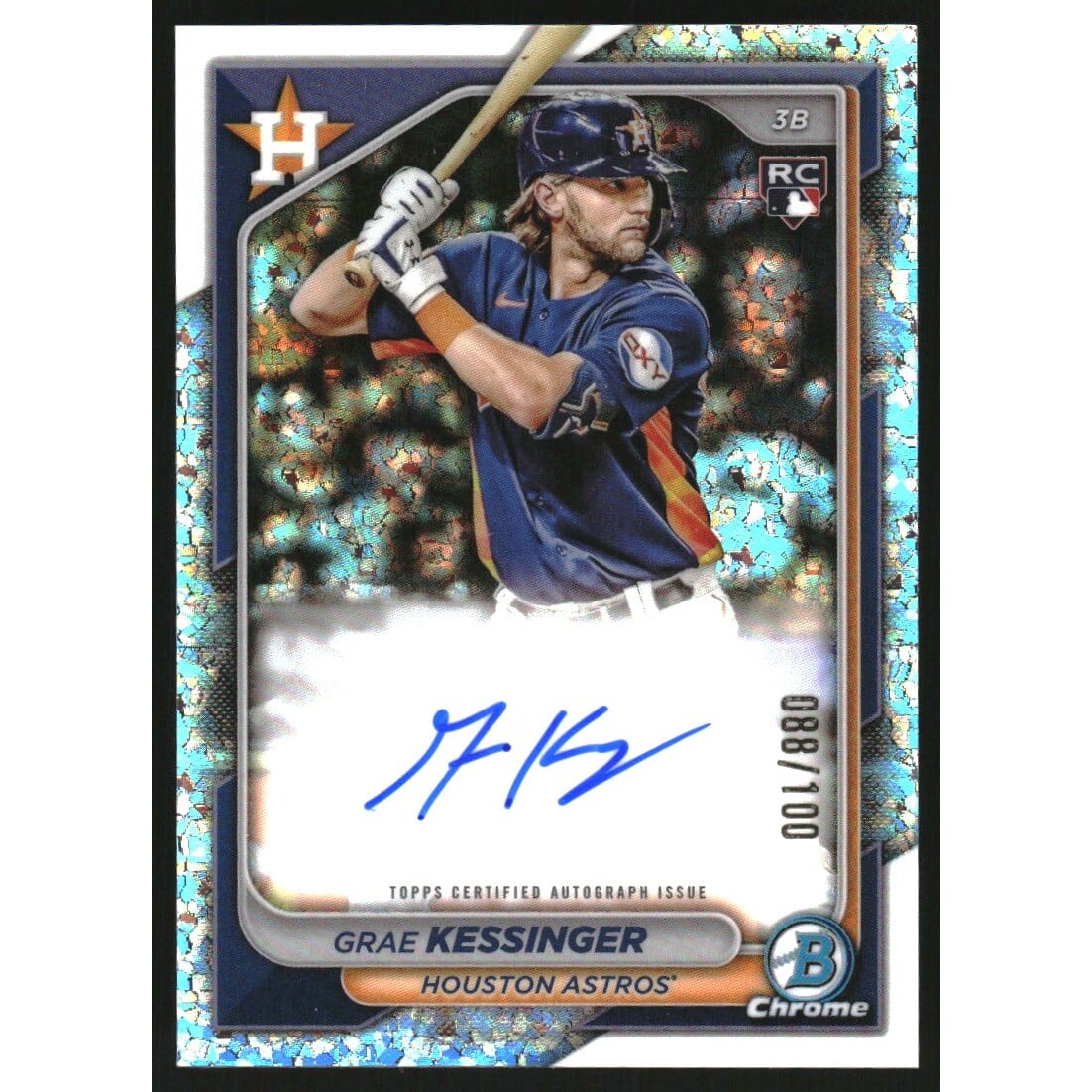 2024 Bowman Chrome Rookie Autographs Mini-Diamond Refractors #CRAGK Grae Kessinger. rookie card picture