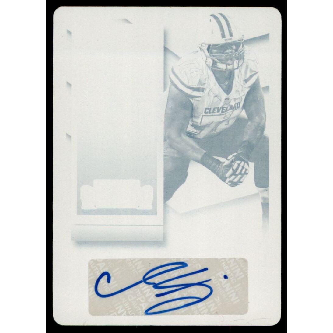 2015 Panini Contenders Printing Plates Cyan #173B Cameron Erving AU. rookie card picture