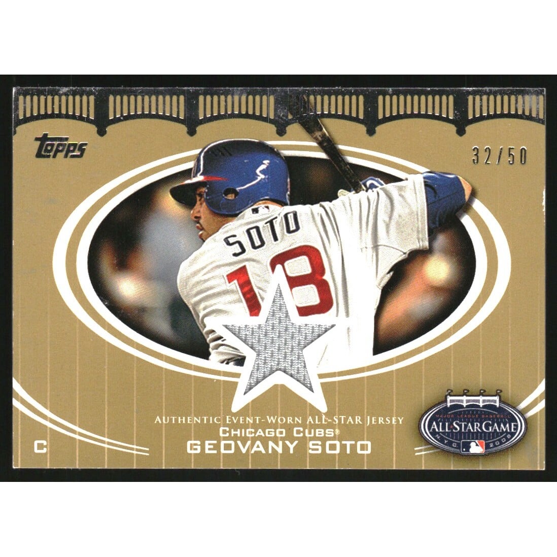 2008 Topps Update All-Star Stitches Gold #GPS Geovany Soto. rookie card picture