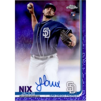 2019 Topps Chrome Rookie Autographs Purple Refractors #RAJN Jacob Nix