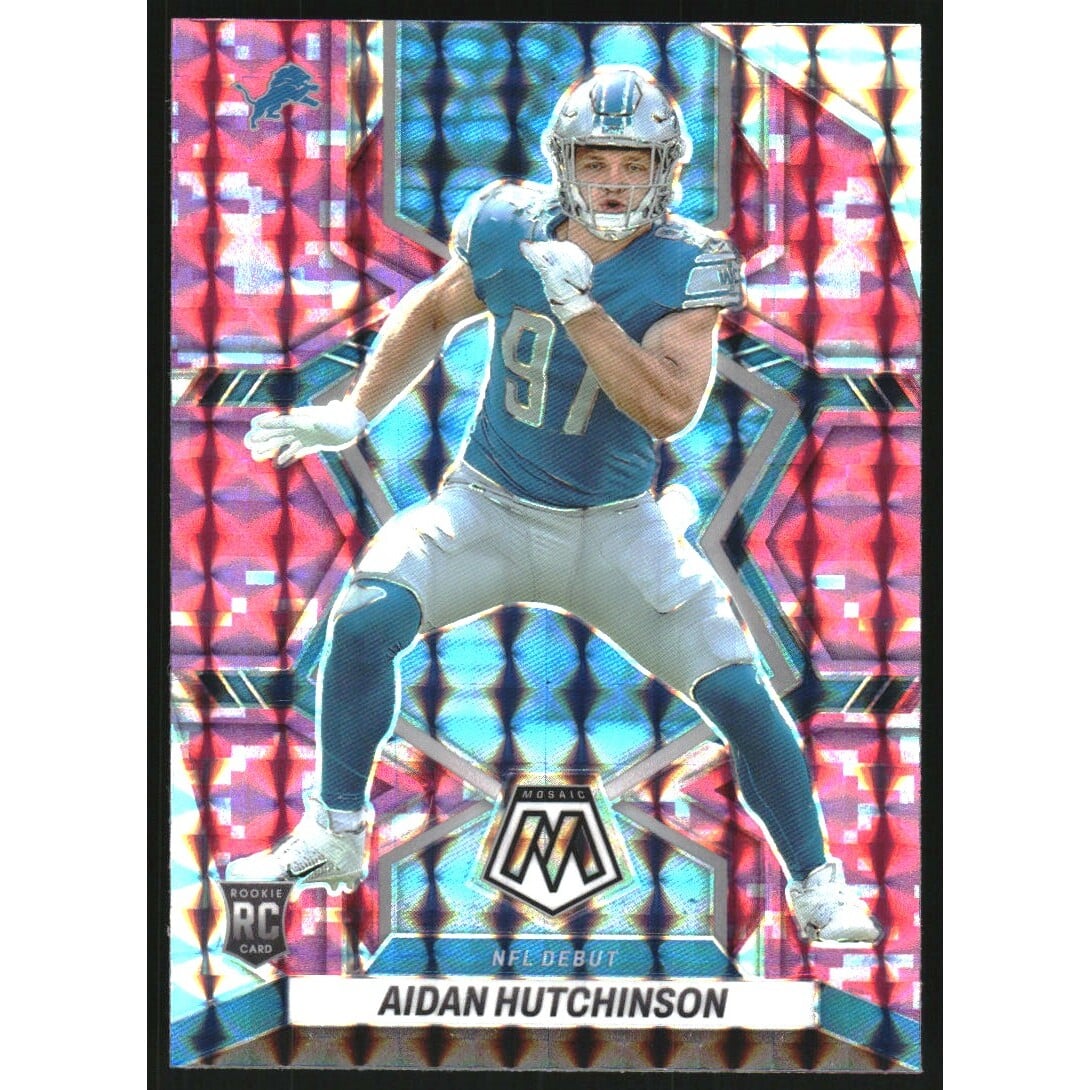 2022 Panini Mosaic Mosaic Camo Pink #287 Aidan Hutchinson DEB. rookie card picture