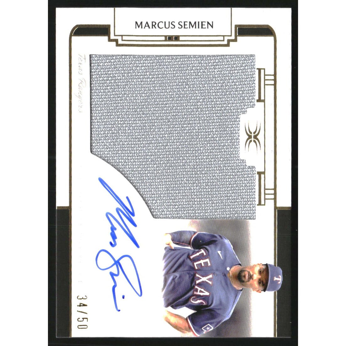 2024 Topps Definitive Collection Autograph Relics #ARCMS Marcus Semien. rookie card picture
